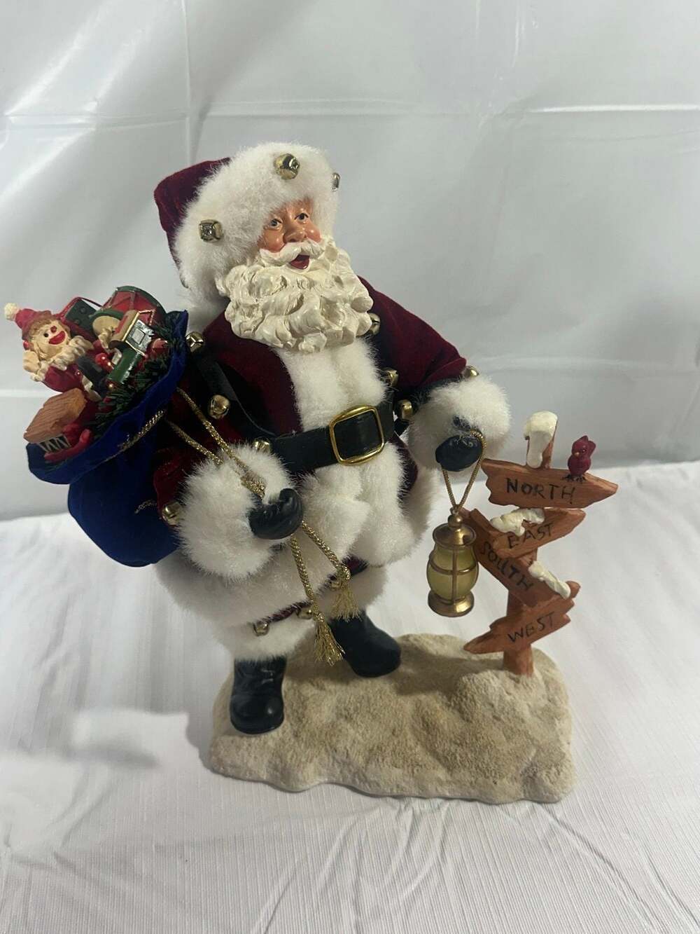 Macy's Holiday Lane Fabric Mache Santa Claus Figure
